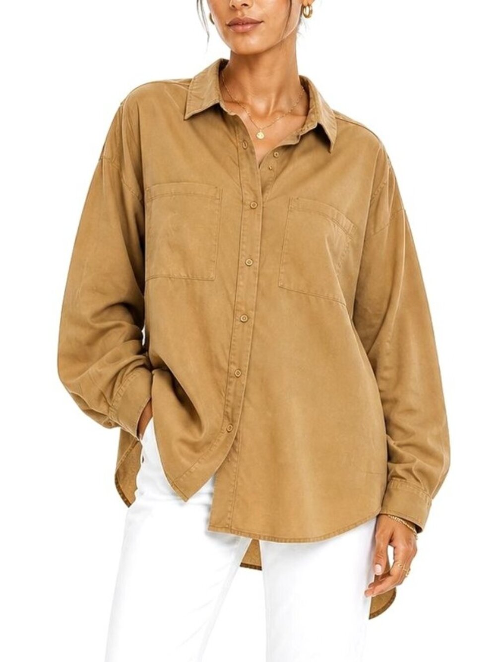 Dissh Maxie Shirt Oversized Cotton Button Front Relaxed Top